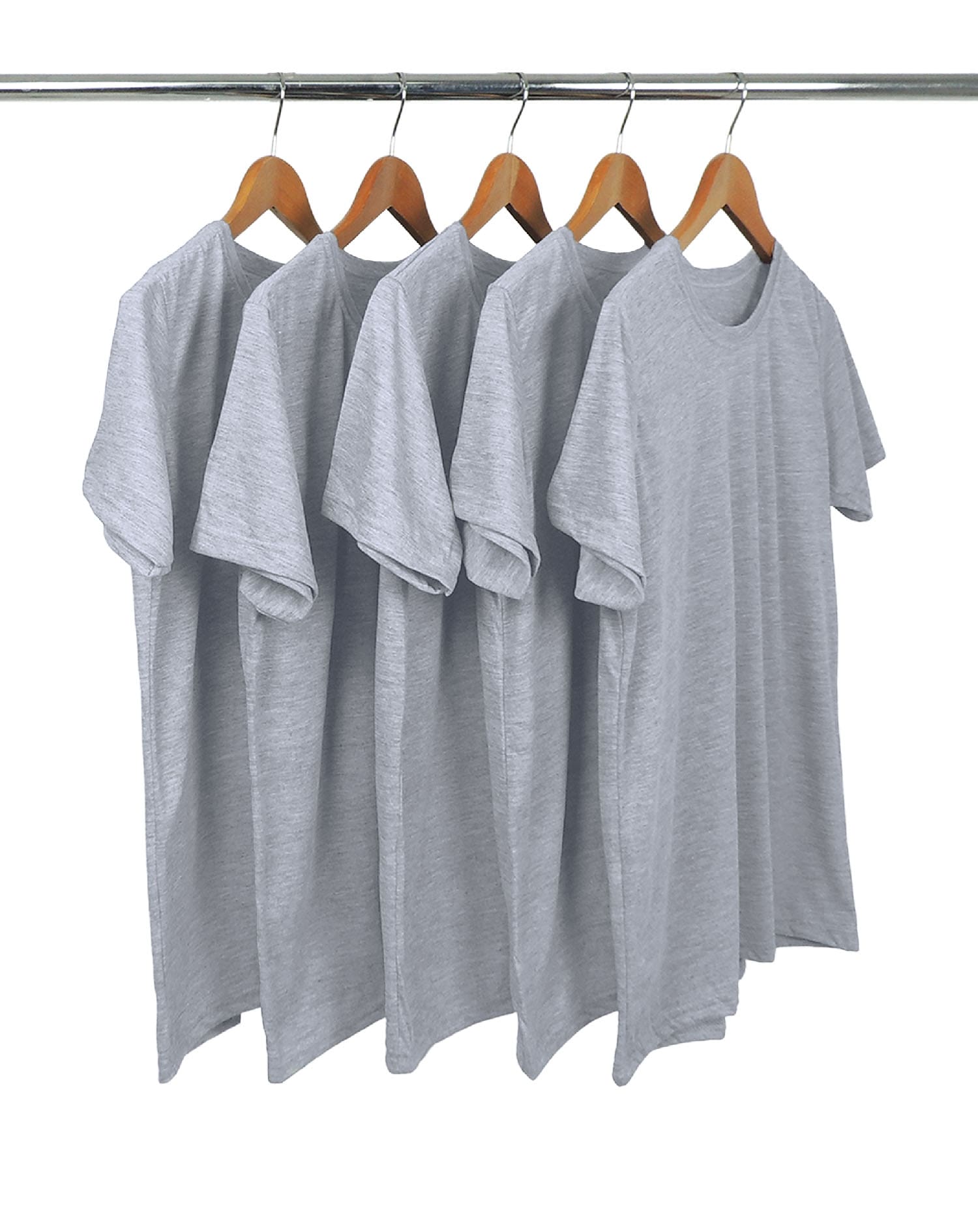 KIT 5 Camisetas de Poliéster/Sublimática Cinza Mescla