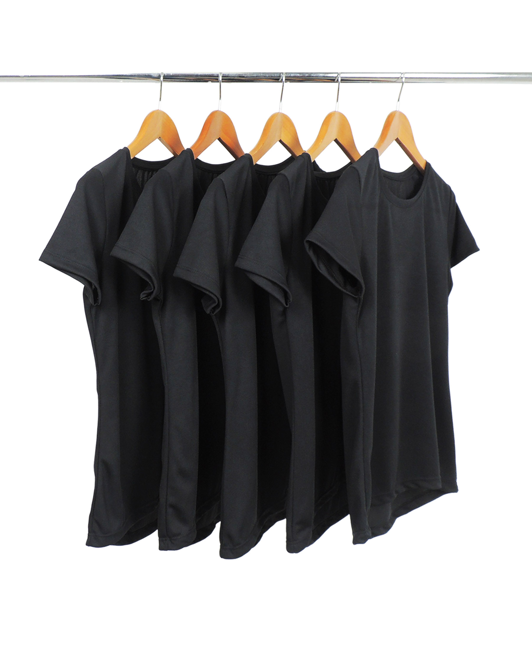 KIT 5 Camisetas Femininas Dry Fit Pretas Proteção UV 30+