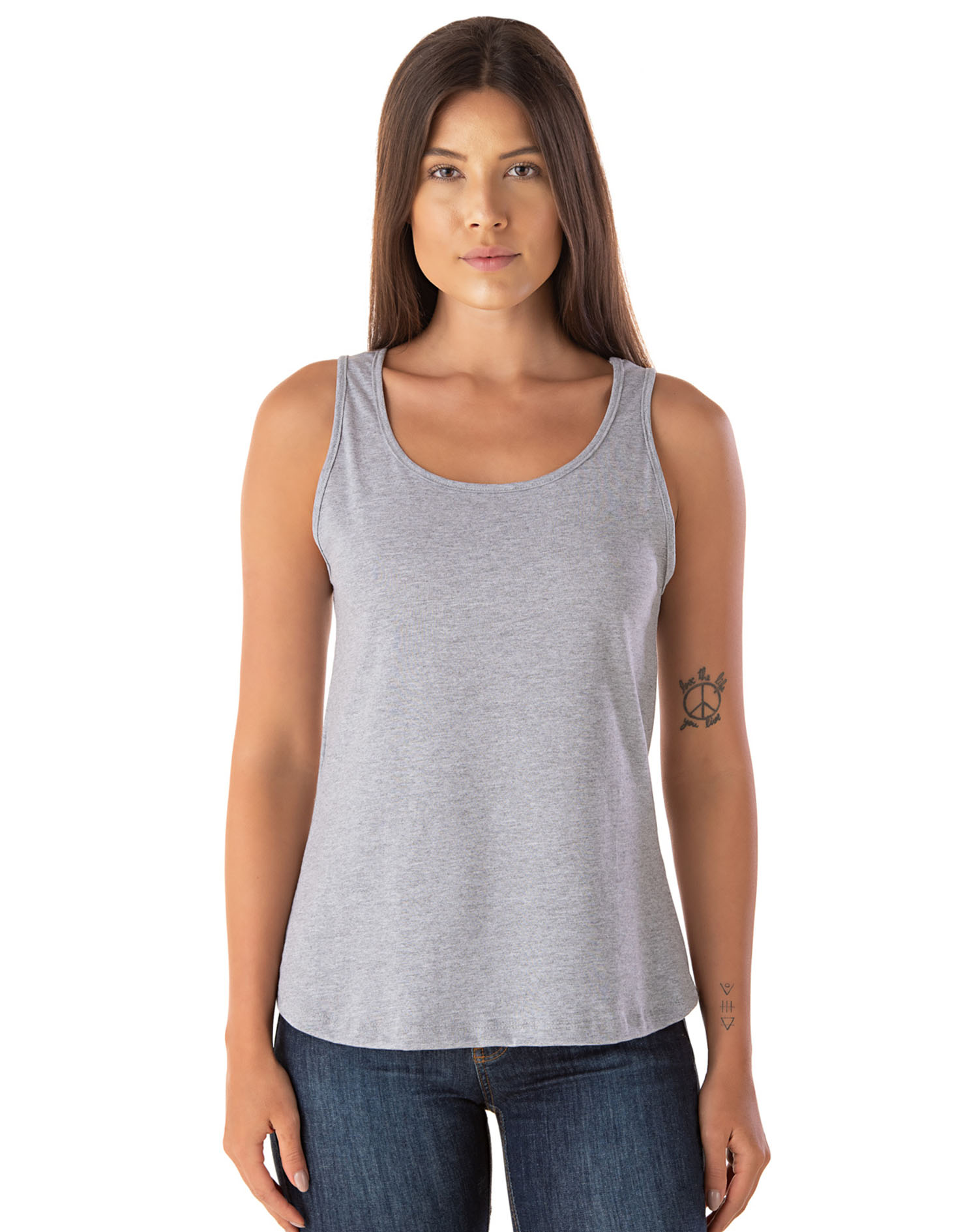 Regata Feminina de Algodão Premium Cinza Mescla Direto de